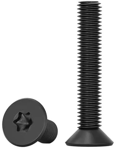 Drenky 20 Stück M6 x 35mm Senkkopfschrauben Torx Schwarz Edelstahl A2 V2A Maschinenschrauben Quincunx Senkkopf Schrauben Vollgewindeschrauben für Maschinenausrüstung und Wohnmöbel, Schwarz