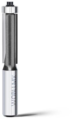WOBLLMX Fraise à affleurer à tige de 12 mm, diamètre : 12,7 mm, longueur de travail : 38 mm, avec roulement à billes sur le dessus, lame en métal dur, maniable, durable et tranchante pour le travail