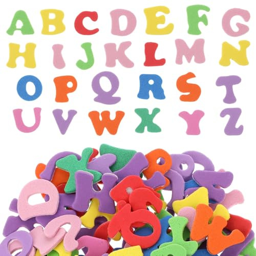 TIESOME 260 calcomanías de letras de espuma, 10 colores autoadhesivas del alfabeto de la A a la Z para manualidades, álbumes de recortes, proyectos escolares y decoraciones de fiesta