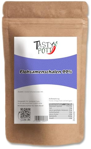 Tasty Pott Premium - Ciotole per semi di psillio al 99% di purezza, fibre alimentari, dieta vegana, integratore alimentare, in sacchetto da 1000 g (3 x 1000 g)