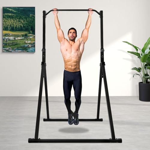 Barra de dominadas independiente, ajustable, horizontal, plegable, 200 kg, altura regulable, 175 – 230 cm, estación de fuerza para el hogar, para calistenia y fitness en el salón, dormitorio