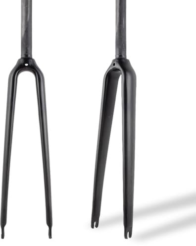 Fourche Rigide en Fibre de Carbone 700C 25,4 mm 1 Pouce Tube Droit Fourche de vélo de Route à dégagement Rapide 9X00mm C Frein Fourche Avant de vélo (Noir Mat, UD)
