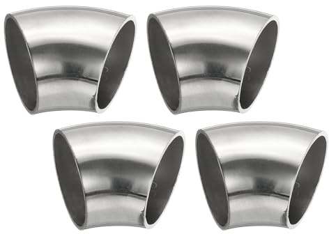 PATIKIL 4 piezas Codo de 45 Grados con Mandril, 32mm OD Codo para Escape Conector de Tubería de Escape Acero Inoxidable 304 para Tubería de Escape Barandilla Escalera HVAC