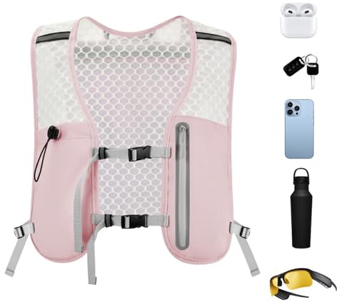 Trail Running Vest - Gilet idratante per borsa sportiva traspirante | Borsa per bere leggera e borsa a petto per attrezzatura e borsa per telefono da uomo per escursionismo ciclismo maratone gara