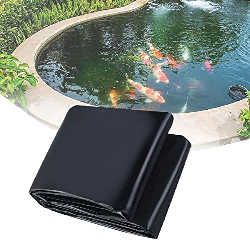 Membrana impermeable negra para estanques de peces, disponible en tamaños 2 x 4,5 x 8 m, 6 x 6 m, 8 x 10 m, 10 x 15 m, 12 x 12 m, 0,12 mm de grosor, material