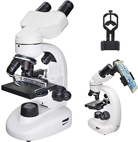Microscopio, Microscopio binoculare biologico, 40x-1600x con microscopio illuminato ottico a testa girevole a 360 gradi