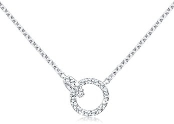 Elli Halskette Damen Kreis mit Kristalle 925 Silber