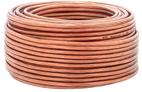 DCSk – 20m - 2 x 4mm² - Cable para Altavoces – Cable OFC para Altavoces, Adecuado para Altavoces de Coche, Cobre Puro sin oxígeno 99.99%, Transparente