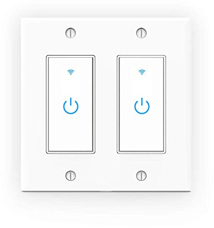 WiFi Light Smart Switch 2 Gang Touch Wall - Compatible With Alexa Google Assistant and IFTTT