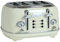 CHARLES BENTLEY Toaster, 4 Slice Toaster, Stainless Steel, Browning Control Dial with 6 Levels, Cream & Chrome, Crumb Tray, Cancel, Defrost, Reheat Settings, Cord Storage, Loading Handle (32x29x19cm)