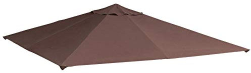 Outsunny Techo de Repuesto 300x300 cm para Cenador de Jardín Cubierta de Repuesto de Gazebo Pabellón Exterior con 8 Orificios de Drenaje y Ventilación Café