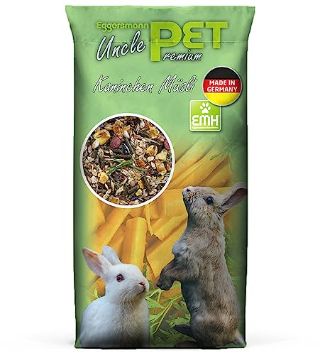 Eggersmann Uncle Pet 15 kg Kaninchenfutter - Premium Kaninchen Müsli - Kaninchen Futter mit der natürlichen Kraft aus Kräutern und Karotten - Kaninchenzubehör (15 kg Sack)