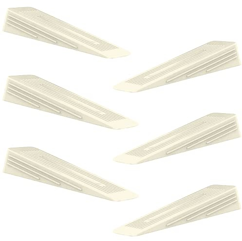 AFFIXERS Door Stop | Door Stoppers for Floor Anti-Skid, Durable, and Heavy Duty Rubber Door Stops | Ideal for All Types of Surfaces | Door Wedges Indoors (Cream, Pack of 6)