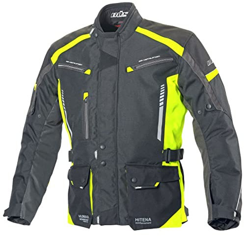 Büse Torino II Motorrad Textiljacke, schwarz/neon-gelb, 7XL