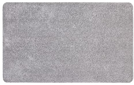 Astra Fußmatte innen rutschfest - Pflegeleichte Schmutzfangmatte waschbar - Türmatte PVC-frei Sauberlaufmatte - saugstarker Fußabtreter hellgrau 60x100 cm