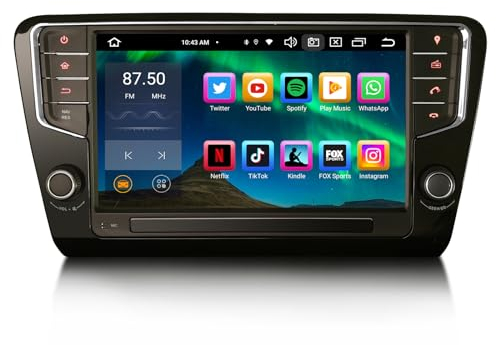 GONFEN 9 Zoll 8-Kern Android 14 Autoradio GPS Navi für Skoda Octavia MK3 (2014-2018) mit Kabelloses Carplay Android Auto Bluetooth 5.0 DAB+ WiFi 4G Canbus FM RDS Touchscreen DSP 4GB RAM+64GB ROM