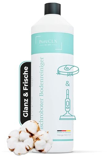 PureCLN Wischroboter Reinigungsmittel, 1 L, Konzentrat – Schaumarmer Bodenreiniger für Saugwischer & Wischroboter – Reinigt streifenfrei auf Hart- & Holzböden, mit angenehmem Duft – Made in Germany