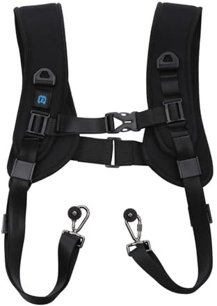 PULUZ Sangle de décompression à double épaule pour Canon/Sony, universelle pour 2 DSLR appareils photo avec Vis 1/4 Pouce pour Nikon et autres appareils photo