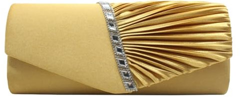 LQSCJS Golden Clutch dam kvällsväska satin damer kuvert kuvertväska, elegant aftonväska damer kuvertväska damer kuvertväska elegant aftonväska för bröllop, fest, bankett guld, gyllene
