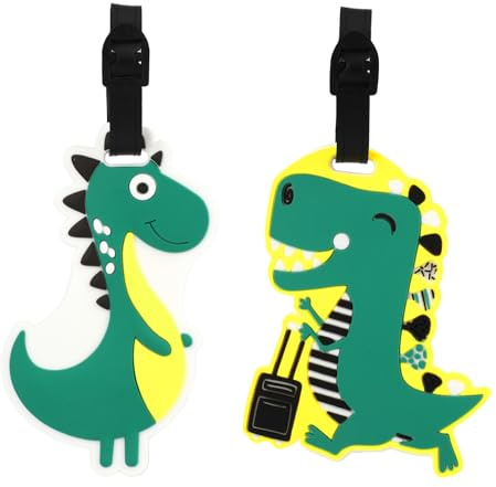 Etiquetas para Equipaje de PVC,2Pcs Etiquetas Maletas Viaje Dinosaurio, Identificador Maletas Viaje Bolso ID Tag Mochilas Etiquetas Etiqueta de la Maleta con Nombre Dirección para Equipaje Facturado