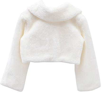 TINEASUR Mantello Invernale per Bambina Soffice Caldo Design Flower Girl, Cappotto Spesso Giacca Smanicata per Feste e Spettacoli Autunno Inverno