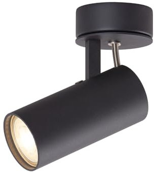 DAWALIGHT Wandleuchte Innen Schwarz GU10 LED Deckenleuchte Schwenkbar 5W 3000K Warmweiß Wandstrahler Deckenspot für Wohnzimmer Küche Schlafzimmer Flur, Aluminium