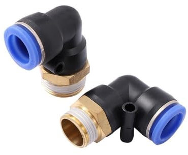 SHIOFRCN 5Pcs Giardino Irrigazione Connettore Rapido 14mm 16mm OD Tubo Tubo 1/4 3/8 1/2 3/4 Filettatura Maschio L Forma Giunto Tubo dell'Acqua da Giardino(14mm-1/4 inch)