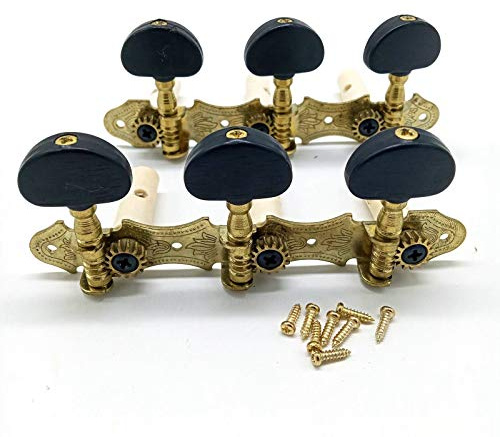 Kopinma Vänster höger klassisk gitarr strängar stäm virvel maskiner huvuden stäm apparater knappar 3L3R professionell gitarrtillbehör, svart