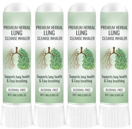 Inhalateur Pour Les Poumons, Inhalateur Nasal Détox Portable À Base De Plants, Améliore La Respiration Et Rafraîchit L'air Buccal, 1,8 ml (paquet de 4)