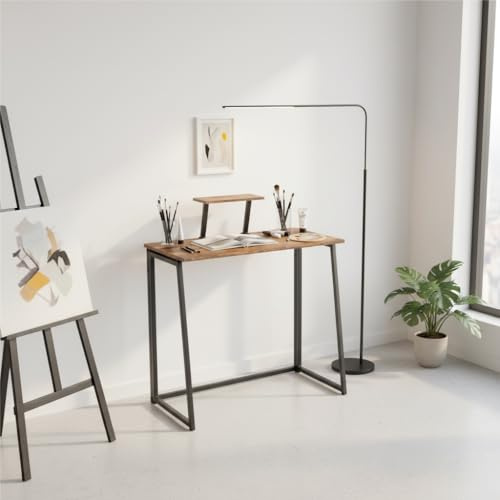 FurnitureR - Mesa Plegable Multiusos para Ocio Creativo, Superficie de Madera con Estante Elevado, Ideal para Dibujo, Artista, Ocio Creativo, fácil de Mover, 80 x 40 x 74 cm