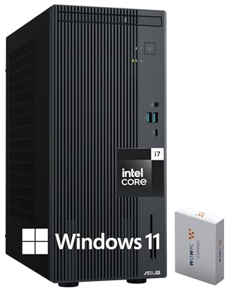 ASUS V500 Home & Business Desktop Computer Intel Core i7 (Up to 4.9GHz), 16GB RAM, 512GB PCIe + 500GB External, Display Port, WiFi 6, HDMI, Keyboard & Mouse, 2-Monitor Support 4K, Windows 11