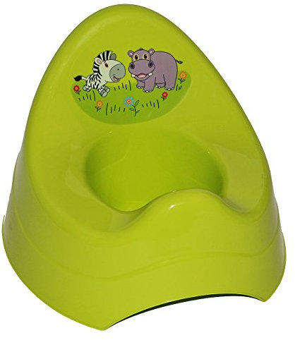alles-meine.de GmbH Töpfchen/Nachttopf - groß - mit großer Lehne + Spritzschutz - grün Zebra Zoo Tiere - Babytöpfchen/Kindertopf/Lerntöpfchen - Toilettentrainer Klositz WC ..