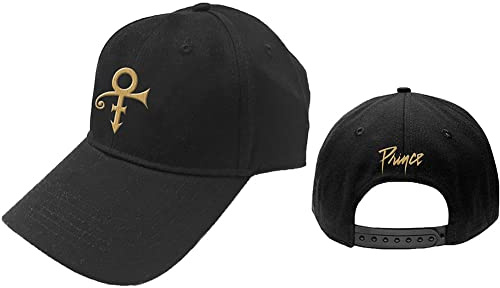 Prince Gorra de béisbol Ajustable con símbolo Dorado para Hombre, Color Negro, Negro -