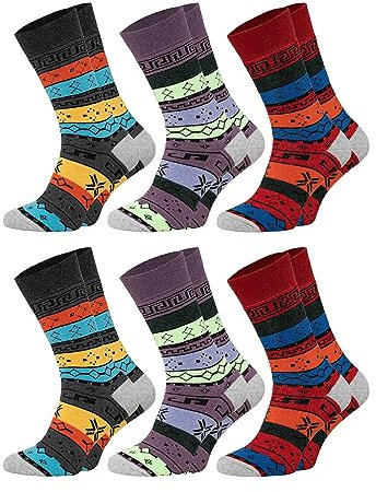 CHiLI Lifestyle Socks THERMO COLOR bunte Thermosocken 6 Paar warme Wintersocken Damen Herren, Größe:39/42