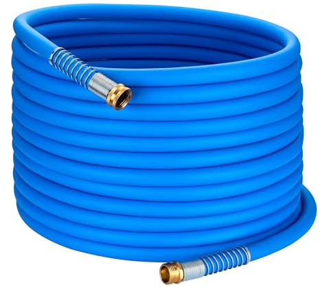 DAVCO RV Drinking Water Hose 25 FT x 5/8 ID, Kink-Free & Lightweight with Strain Relief Ends, 3/4 GHT Solid Brass Fittings, Lead & BPA Free for Travel Trailer, Camper, Marine, Garden & Car