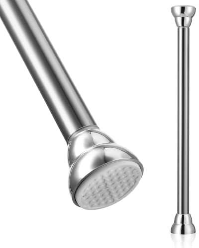 ABOOFAN Tringle à Rideau Sans Perçage Extensible 50-88 cm – Barre Télescopique en Acier Inoxydable Argenté, Supporte 15 kg, Fixation Facile pour Douche, Petite Fenêtre, Penderie et Petit Placard