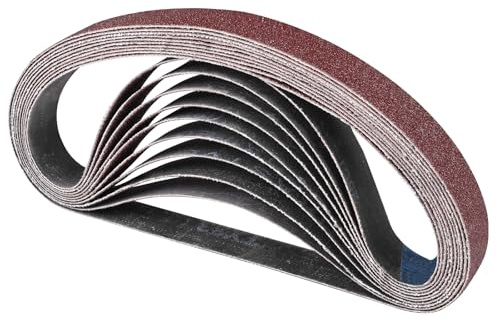STEBRUAM 10PCS Nastri Abrasivi 20 x 520 mm, 60/80/100/120/240 Mix grana Levigatrice a Nastro