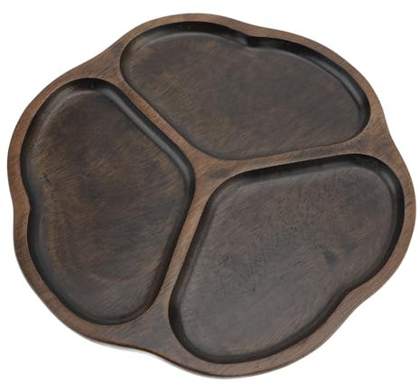 SIXRUN Chip y Diplado de Madera con 3 Compartimentos, Decorativo de Bocadillos para Bocadillos, para Fiestas