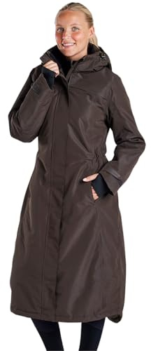 Harry Hall All-Weather Full Length Coat – Waterproof, Breathable, Thermal Fill, Rear Riding Vent, Magnetic Fasteners, Adjustable Waist, Hidden Pockets - Chocolate Brown - 3XL