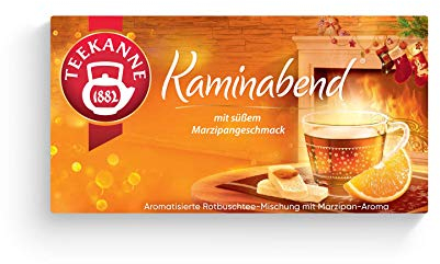 Teekanne Kaminabend, Rooibostee mit Orange-Zimt- und Marzipan-Aroma, 2er Pack (2 x 20 Teebeutel), 2 x 40 g
