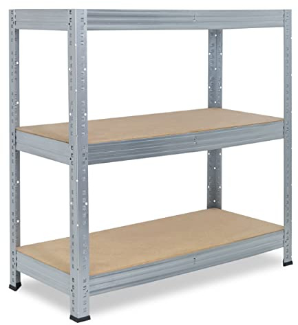 shelfplaza® 90x100x30cm Profi Schwerlastregal verzinkt/Metallregal mit 3 Böden à 200kg Tragkraft/Kellerregal Metall, Garagenregal, Werkstattregal oder Regal Lagerregal/Steckregal Metall