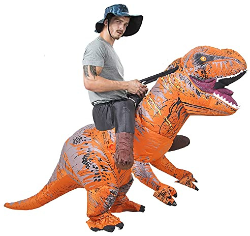 JASHKE Disfraz de Dinosaurio Inflable Disfraces Inflables T-rex Disfraz Hinchable Disfraces Inflables de Halloween para Adultos