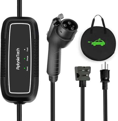 AplysiaTech Level 1+2 EV Charger, 16Amp 110-240V, Portable SAE J1772 Electric Car Chargers, Plug-in EV Charging Station for Home,21 Ft Level 2 Charger Cable NEMA 6-20Plug(Tesla Need Adapter)