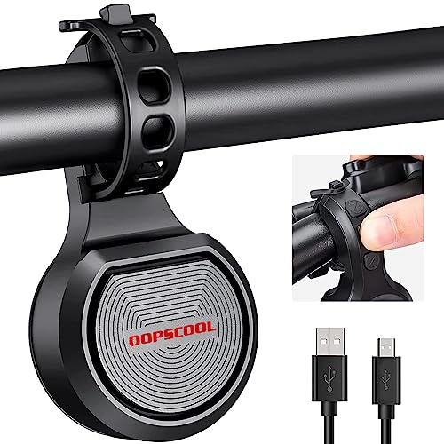 Bocina eléctrica 4 Sonidos únicos - para Bicicleta Ajustable 80-130DB Recargable por USB, Accesorios Impermeables para Bicicletas para Adultos y niños - Timbre para Bicicleta de montaña