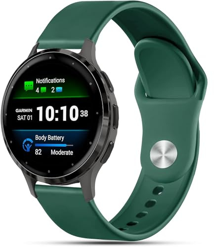 VELULYX Silikonarmband kompatibel mit Garmin Venu 4 41mm/Venu 2S/3S/Vivomove 3S/Vivoactive 4S, 18mm Sportarmband für Fossil Ladies Gen 6/5E/4/Steel HR 36mm