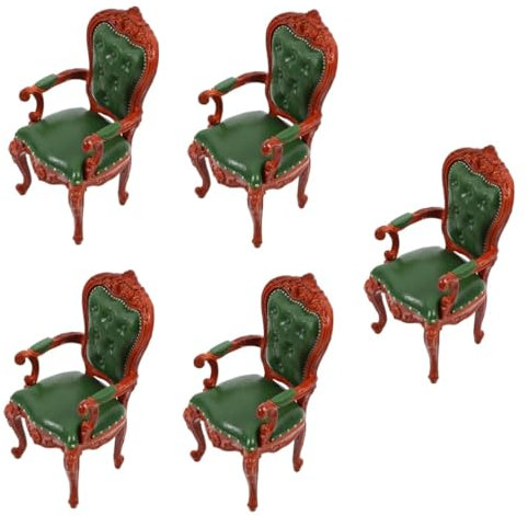 TOYANDONA 5stücke Miniatur Möbelstück Vintage Stil Miniatur Stuhl Für Puppenhaus Dekoration Grüner Rückenlehnenstuhl Für Szenengestaltung Und Fotografie Perfektes Zubehör Für
