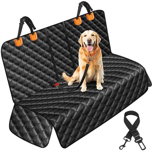 LUOBINS Dog Car Seat Cover - Black, Polyester & TPU, Car & SUV, Universal Fit, Waterproof & Scratchproof, Non-slip, Fits Most Cars & SUVs