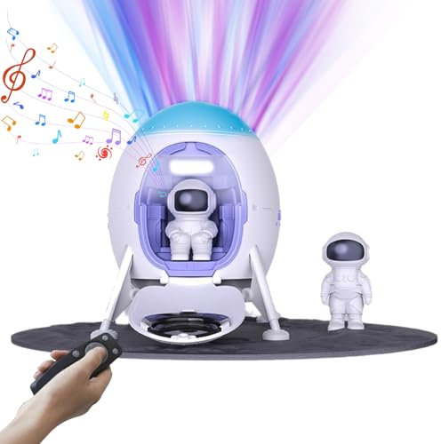 OBEST Astronautprojektor, stjärnhimmelprojektor med Bluetooth-högtalare, galaxprojektor med timer, fjärrkontroll, vitt ljud, för hem, sovrum, lekrum