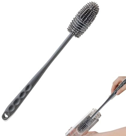 Cepillo para Fregar Botellas - Cepillo para Botellas De Silicona, Limpiador De Botellas con Mango Largo | Lavadora Reutilizable del Estropajo del Limpiador del Pote De La Esponja para Limpiar