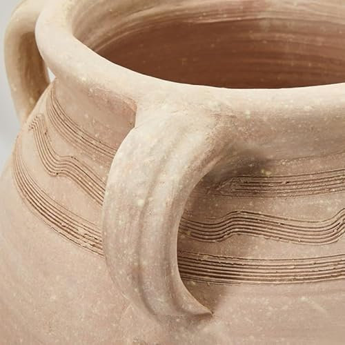 EDG Enzo De Gasperi Enzo De Gasperi - Jarrón de terracota ánfora con mango, 100 cm de altura, 53 cm de diámetro, resistente al agua
